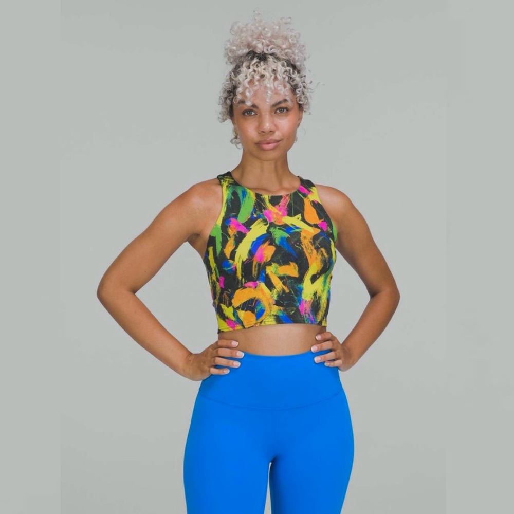 Women’s Lululemon Invigorate Training Crop Tank Top in Undertone Black Multi (6)